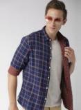 Harvard Blue & Maroon Regular Fit Checked Casual Shirt Men