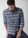 Harvard Blue Regular Fit Checked Casual Shirt Men