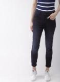 Harvard Blue Skinny Fit Mid Rise Clean Look Stretchable Cropped Jeans Women