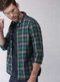 Harvard Green & Navy Blue Checked Casual Shirt Men