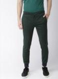 Harvard Green Regular Fit Checked Jogger Trousers Men