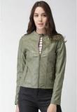 Harvard Green Solid Winter Jacket Women