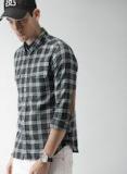 Harvard Grey & Black Regular Fit Checked Casual Shirt Men