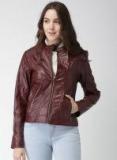 Harvard Maroon Solid Winter Jacket Women