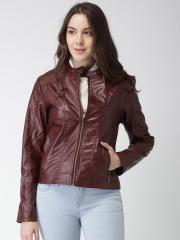 Harvard Maroon Solid Winter Jacket women