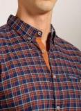 Harvard Navy Blue Checked Regular Fit Casual Shirt Men