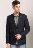 Harvard Navy Blue Solid Blazer Men