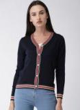 Harvard Women Navy Blue Solid Cardigan Sweater Women