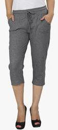 Hbhwear Grey Solid Capri Women