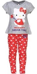 Hello Kitty Grey Milange Night Suit Girls