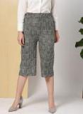 Her By Invictus Black & White Regular Fit Self Checked Culottes Women