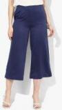 Her By Invictus Navy Blue Regular Fit Solid Culottes Women