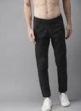 Here&now Black Solid Chinos Men