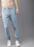 Here&now Blue Mid Rise Clean Look Stretchable Jogger Jeans Men