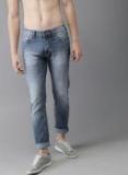 Here&now Blue Slim Fit Mid Rise Clean Look Stretchable Jeans Men