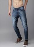 Here&now Blue Tapered Fit Mid Rise Clean Look Stretchable Jeans Men