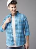 HERE&NOW Men Blue Regular Fit Checked Casual Shirt