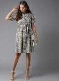 Here&now Olive Printed A Line Dress Women