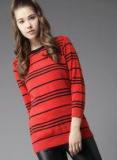 Here&now Red Striped Pullover Women