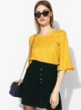 Here&now Yellow Solid Blouse Women