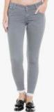 High Star Grey Solid Skinny Fit Mid Rise Jeans Women