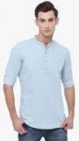 Highlander Blue Solid Kurta Men