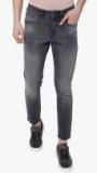 Highlander Dark Grey Washed Skinny Fit Jeans Men