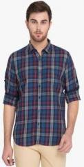 Highlander Navy Blue Checked Casual Shirt men