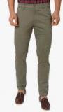 Highlander Olive Solid Slim Fit Chinos men