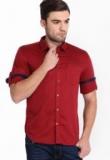 Highlander Solid Red Casual Shirt Men