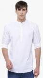 Highlander White Solid Slim Fit Kurta men