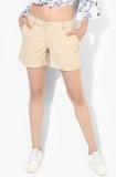 Honey By Pantaloons Beige Solid Shorts women