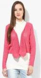 Honey By Pantaloons Pink Solid Shrug Women