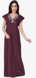 Honey Dew Maroon Solid Sleepwear Women