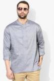 House Of Pataudi Grey Solid Straight Kurta Men