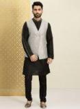 House Of Pataudi Self Design Kurta With Churidar Men