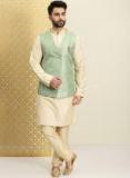 House Of Pataudi Self Design Kurta With Pyjamas Men