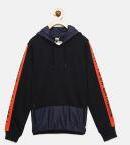 Hrx By Hrithik Roshan Black & Navy Blue Solid Hooded Sweatshirt Girls