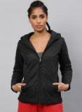 Hrx By Hrithik Roshan Black Self Pattern Winter Jacket Women