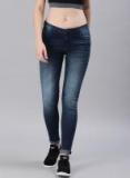 Hrx By Hrithik Roshan Blue Skinny Fit Mid Rise Jeans Women