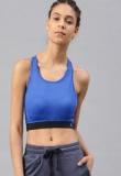 HRX By Hrithik Roshan Blue Solid Non Wired Lightly Padded Sports Bra