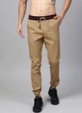 Hrx By Hrithik Roshan Camel Brown Solid Regular Fit Lifestyle Joggers Men