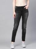 Hrx By Hrithik Roshan Charcoal Grey Skinny Fit Mid Rise Clean Look Stretchable Jeans Women