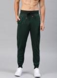 Hrx By Hrithik Roshan Green Solid Lifestyle Slim Fit Track Pants Men