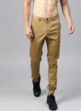 Hrx By Hrithik Roshan Khaki Solid Lifestyle Cotton Stretch Joggers Men