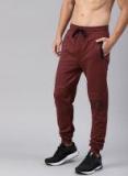 Hrx By Hrithik Roshan Maroon Lifestyle Slim Fit Joggers Men