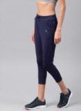 Hrx By Hrithik Roshan Navy Blue Solid Slim Fit Capris Women