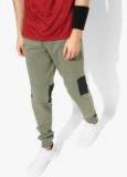 Hrx By Hrithik Roshan Olive Green & Black Colourblocked Joggers Men