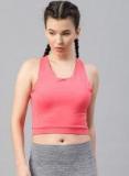 HRX by Hrithik Roshan Pink Solid Non Wired Lightly Padded Sports Bra