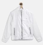 Hrx By Hrithik Roshan White Solid Sporty Jacket Boys